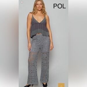 POL -lace PURE PERFECTION!! Gray Crochet Women's Pants